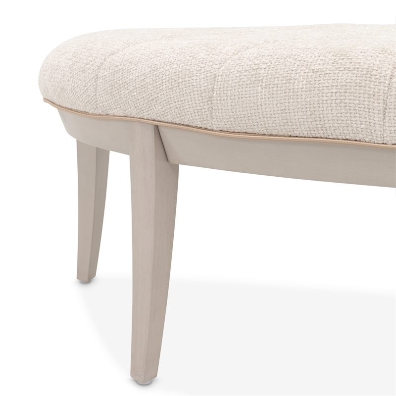 Fantosini Chenille Accent Bench - Cappuccino/Silver Mist