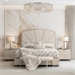 Fantosini Chenille Accent Bench - Cappuccino/Silver Mist