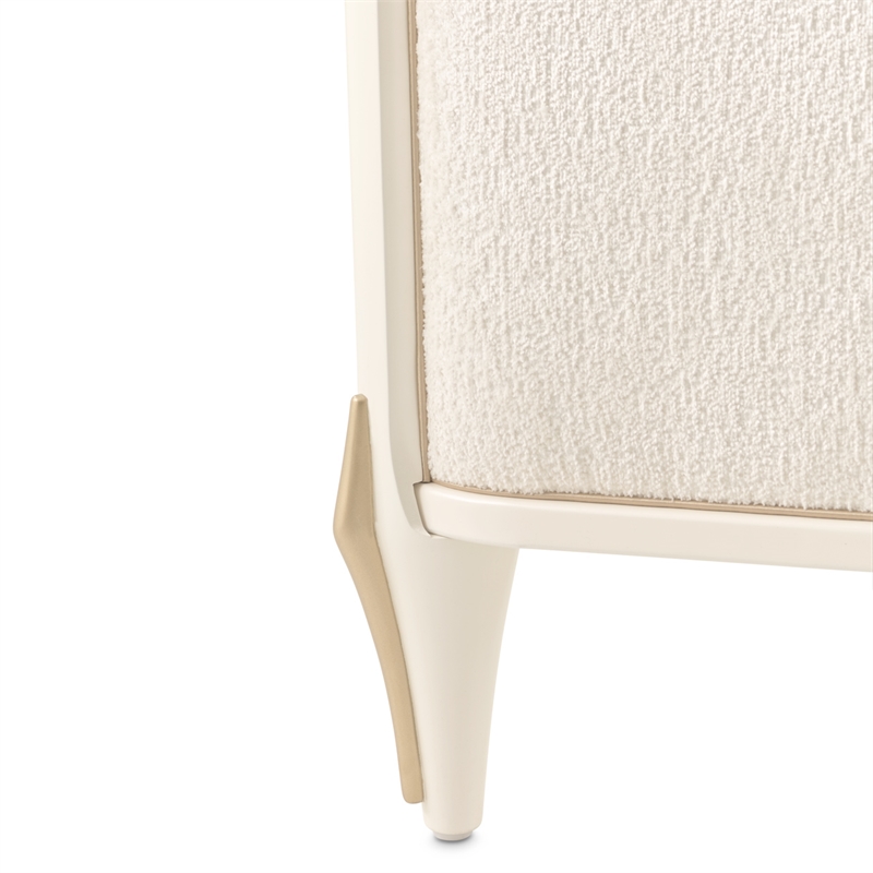 La Terrazza King Chenille Panel Bed - Creamy Pearl