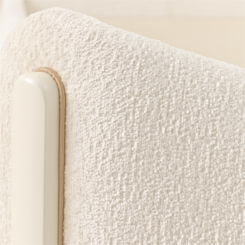La Terrazza King Chenille Panel Bed - Creamy Pearl
