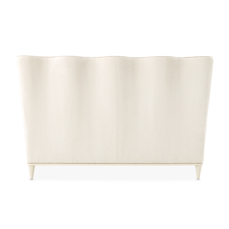La Terrazza King Chenille Panel Bed - Creamy Pearl