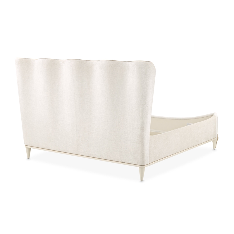 La Terrazza King Chenille Panel Bed - Creamy Pearl