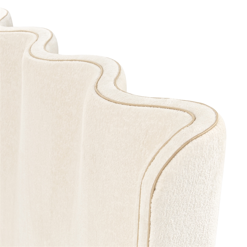 La Terrazza King Chenille Panel Bed - Creamy Pearl