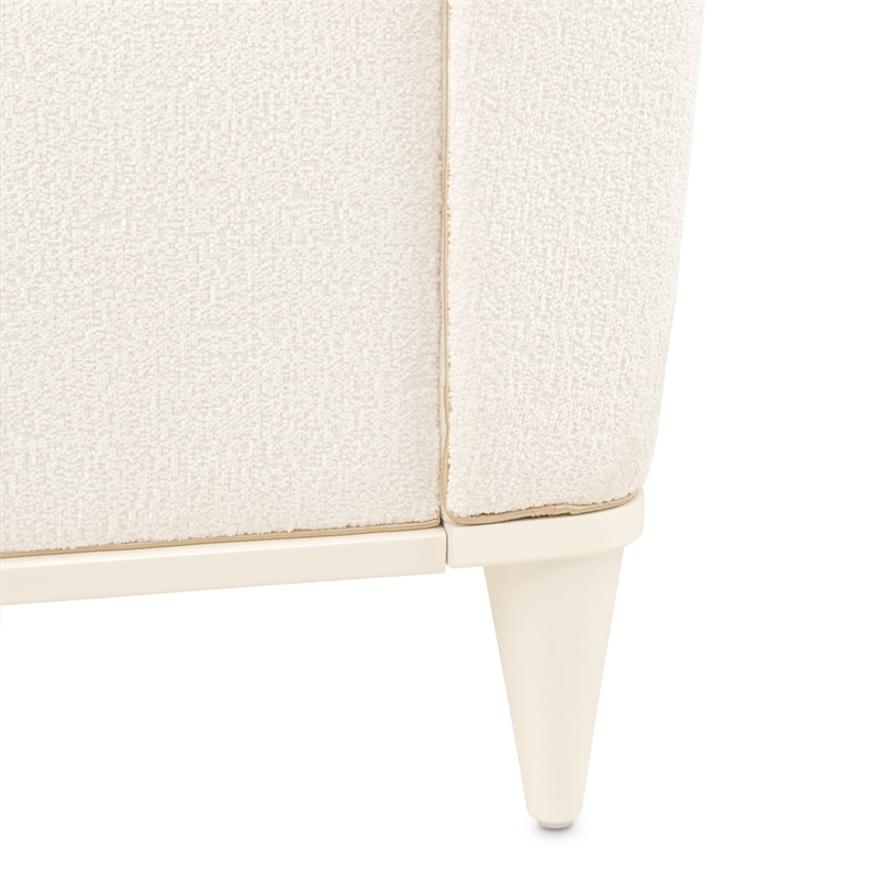 La Terrazza Queen Chenille Panel Bed - Creamy Pearl