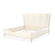 La Terrazza Queen Chenille Panel Bed - Creamy Pearl