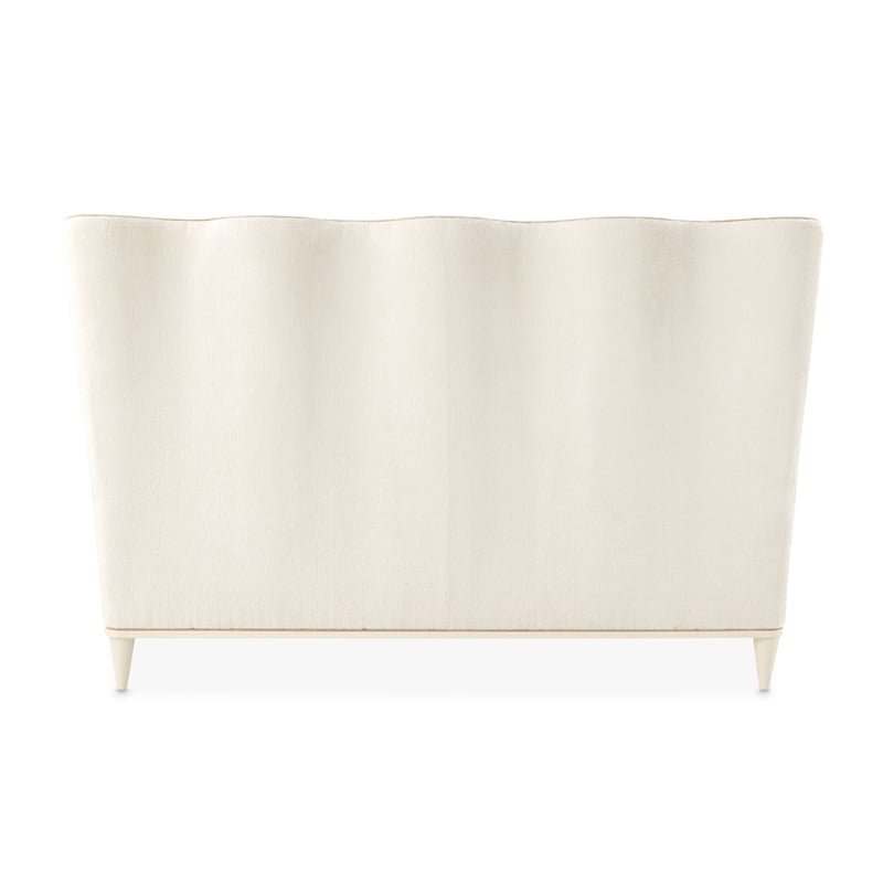 La Terrazza Queen Chenille Panel Bed - Creamy Pearl