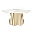 Michael Amini La Terrazza Round Marble Dining Table in Creamy Pearl