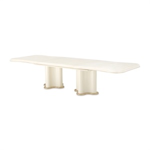 La Terrazza Double Pedestal Dining Table - Creamy Pearl
