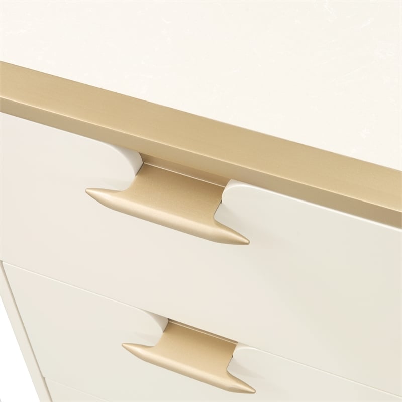 La Terrazza 9-Drawer Dresser with Mirror - Creamy Pearl