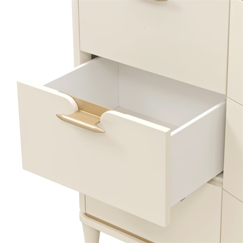La Terrazza 9-Drawer Dresser with Mirror - Creamy Pearl