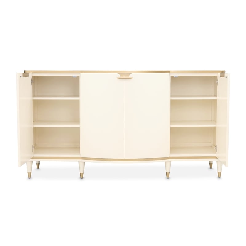 Michael Amini La Terrazza Sideboard with Mirror in Creamy Pearl
