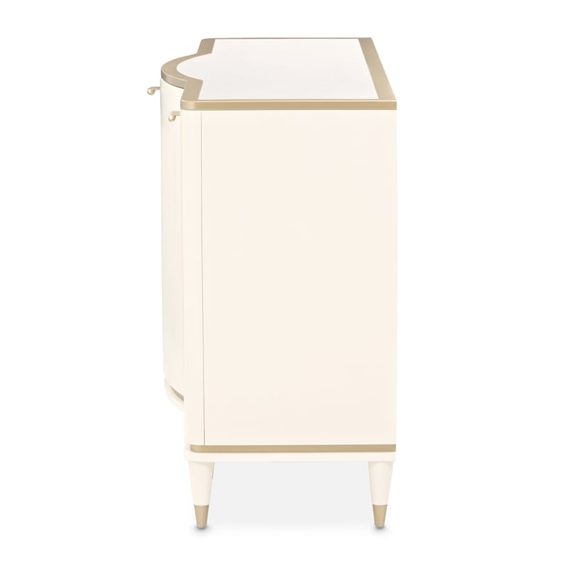 Michael Amini La Terrazza Sideboard with Mirror in Creamy Pearl