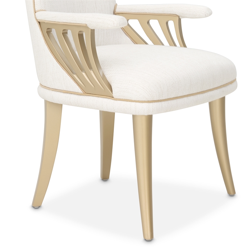 La Terrazza Dining Arm Chair - Set of 2- Creamy Pearl
