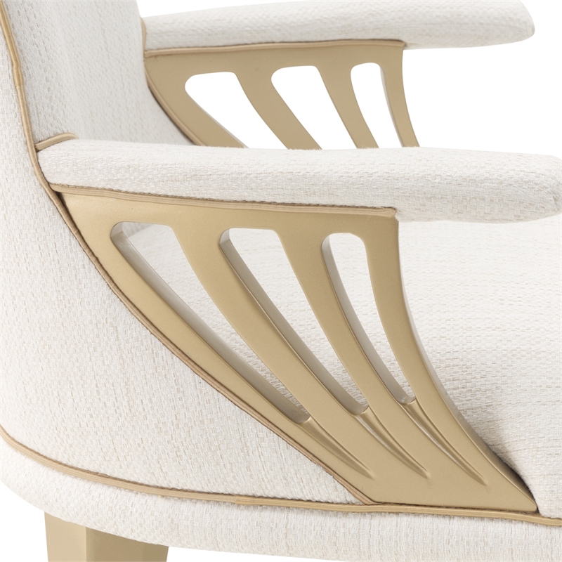La Terrazza Dining Arm Chair - Set of 2- Creamy Pearl