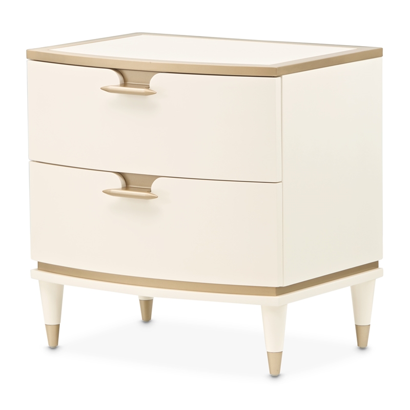 Michael Amini La Terrazza 2-Drawer Nightstand in Creamy Pearl