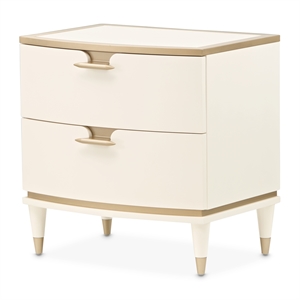 Michael Amini La Terrazza 2-Drawer Nightstand in Creamy Pearl