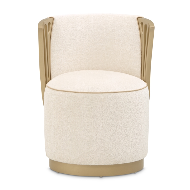 La Terrazza Chenille Vanity Chair - Creamy Pearl/Gold
