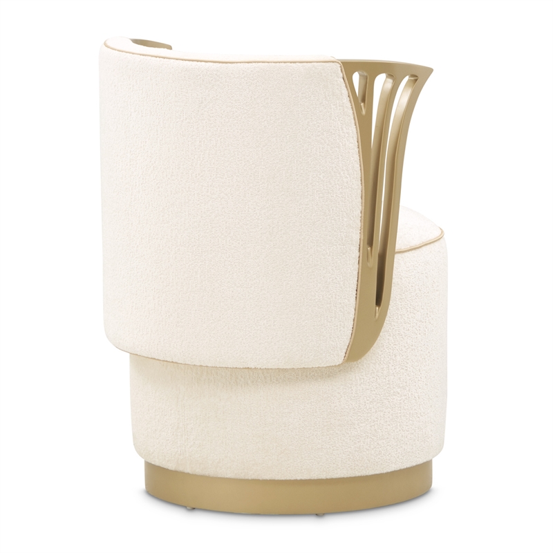 La Terrazza Chenille Vanity Chair - Creamy Pearl/Gold