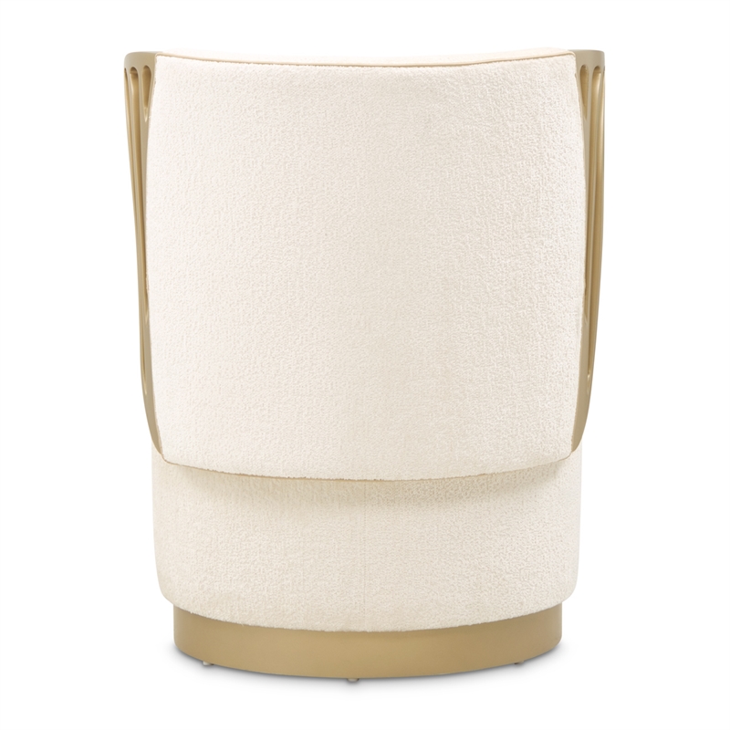 La Terrazza Chenille Vanity Chair - Creamy Pearl/Gold