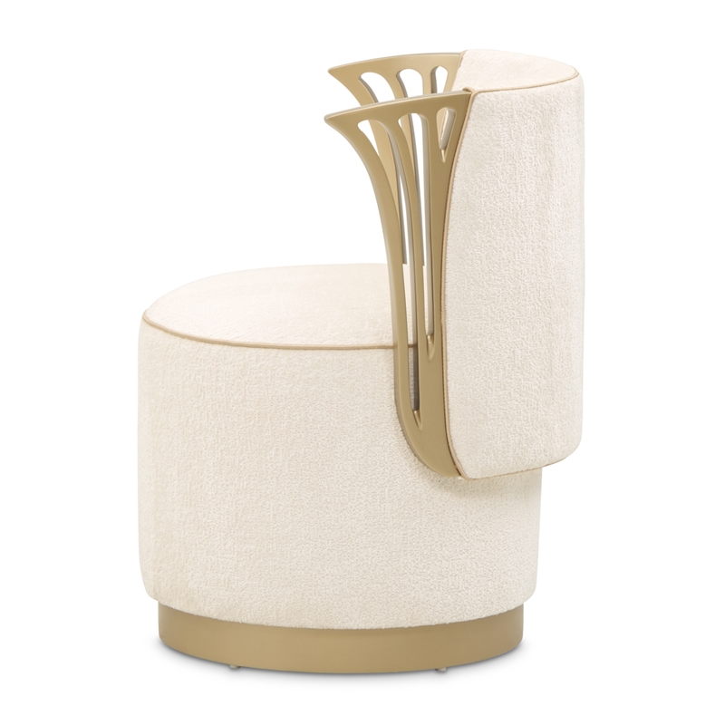 La Terrazza Chenille Vanity Chair - Creamy Pearl/Gold