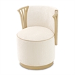 La Terrazza Chenille Vanity Chair - Creamy Pearl/Gold