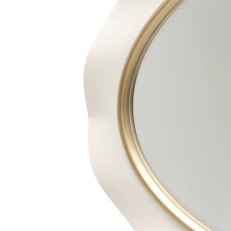 Michael Amini La Terrazza Wall Accent Mirror in Creamy Pearl
