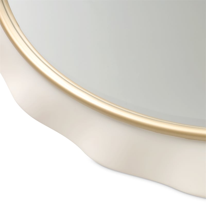 Michael Amini La Terrazza Wall Accent Mirror in Creamy Pearl