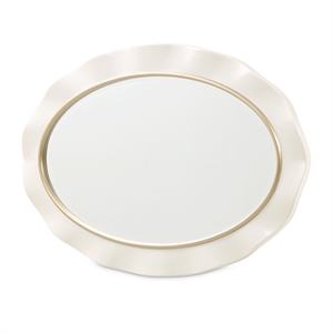Michael Amini La Terrazza Wall Accent Mirror in Creamy Pearl