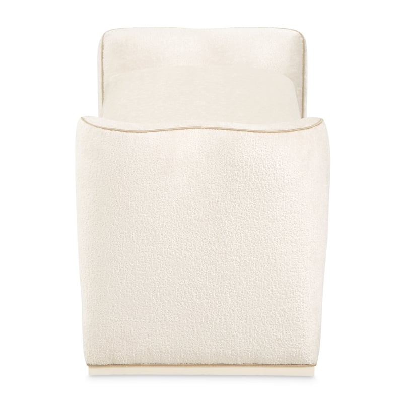 La Terrazza Chenille Accent Bench - Creamy Pearl