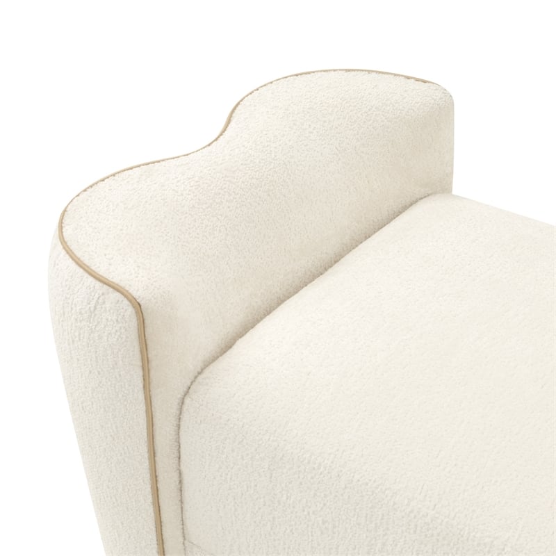La Terrazza Chenille Accent Bench - Creamy Pearl