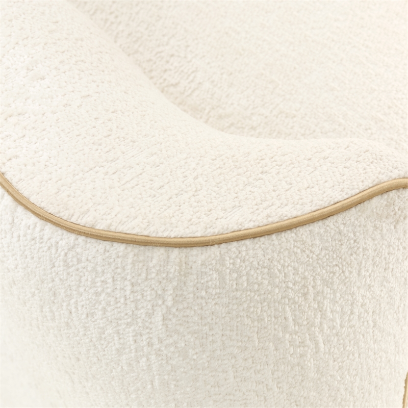 La Terrazza Chenille Accent Bench - Creamy Pearl