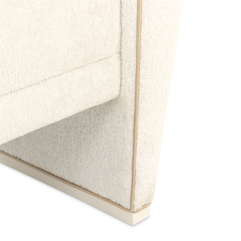 La Terrazza Chenille Accent Bench - Creamy Pearl