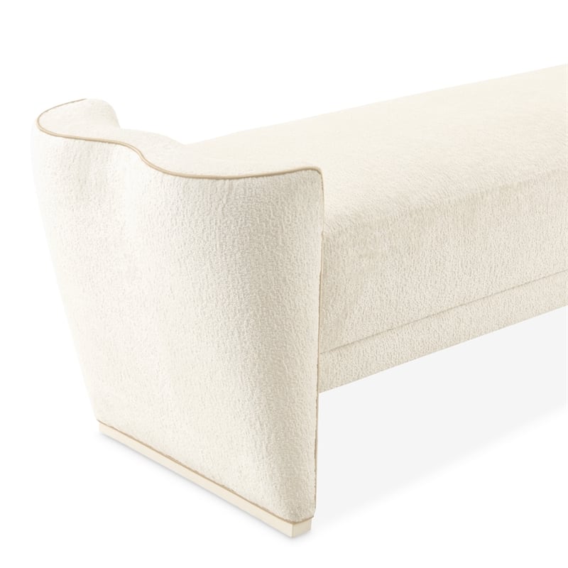La Terrazza Chenille Accent Bench - Creamy Pearl