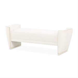 La Terrazza Chenille Accent Bench - Creamy Pearl