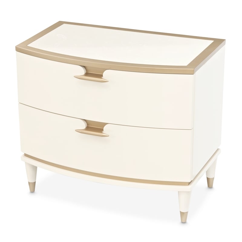 La Terrazza Large 2-Drawer Nightstand - Creamy Pearl
