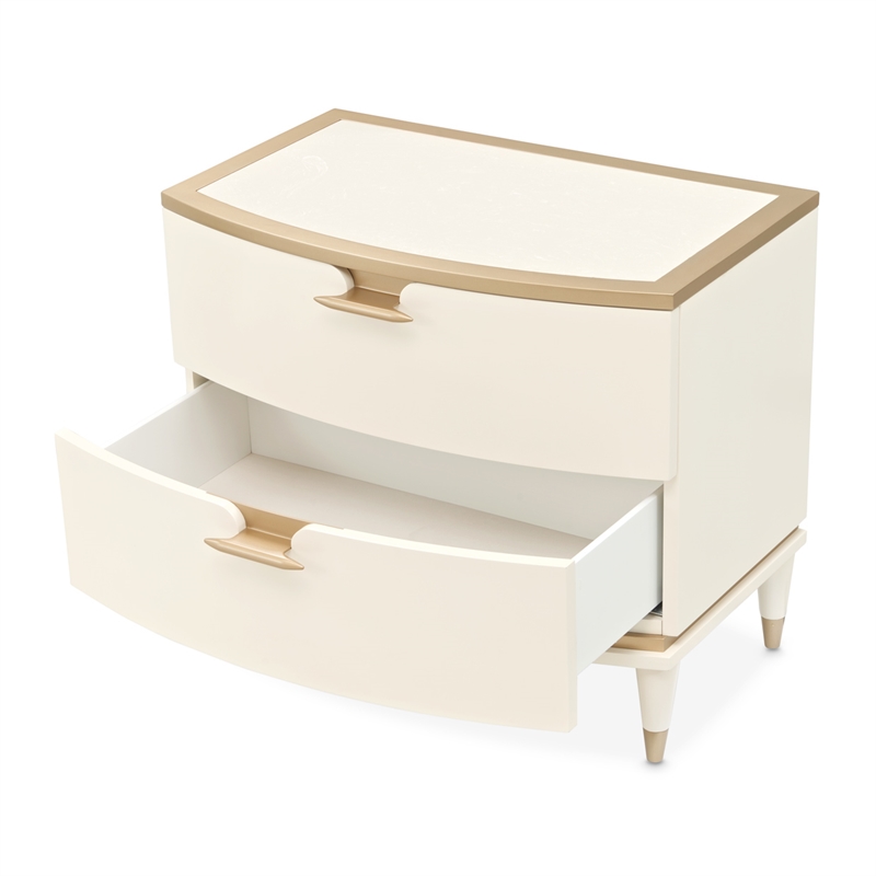 La Terrazza Large 2-Drawer Nightstand - Creamy Pearl
