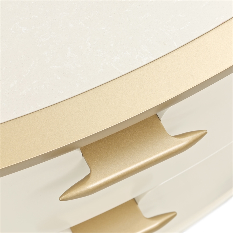 La Terrazza Large 2-Drawer Nightstand - Creamy Pearl