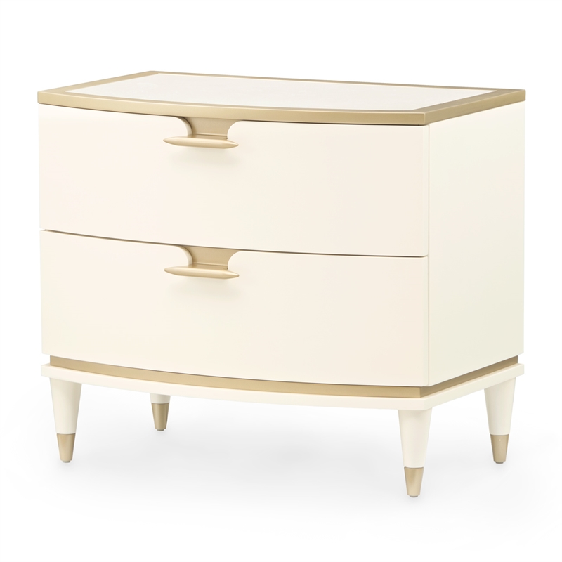 La Terrazza Large 2-Drawer Nightstand - Creamy Pearl