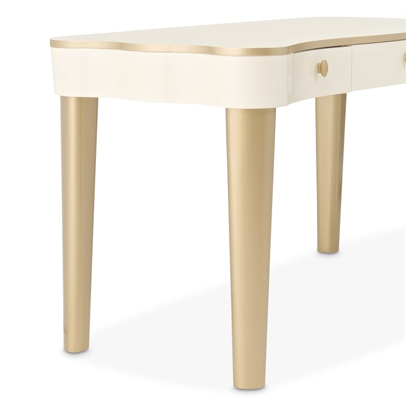 La Terrazza Vanity Desk with Drawers - Creamy Pearl
