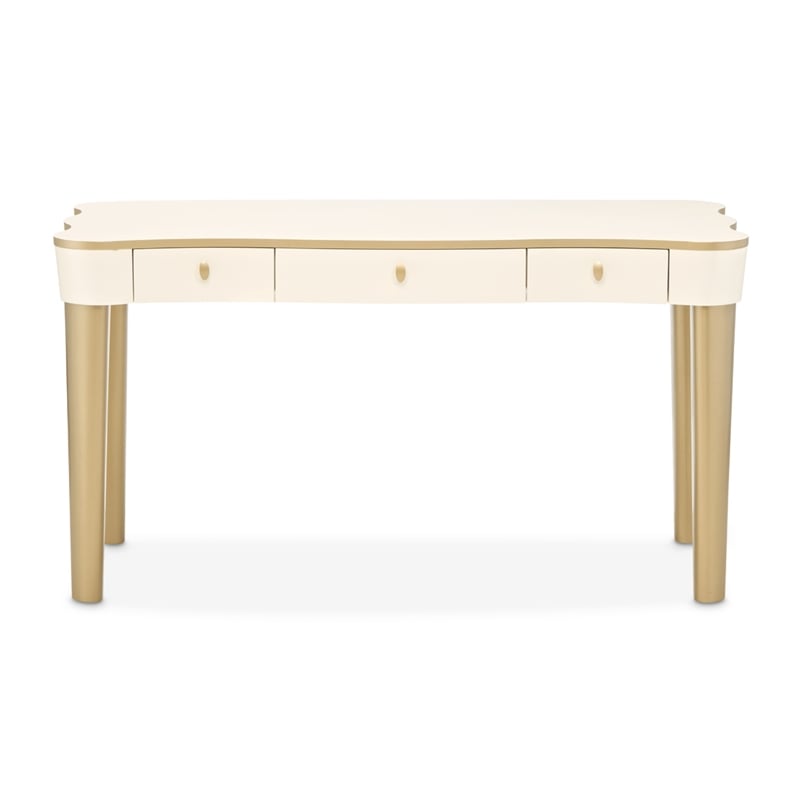 La Terrazza Vanity Desk with Drawers - Creamy Pearl