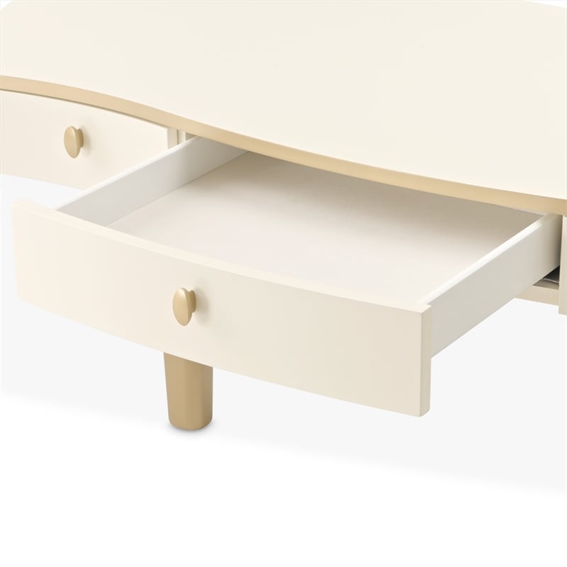 La Terrazza Vanity Desk with Drawers - Creamy Pearl