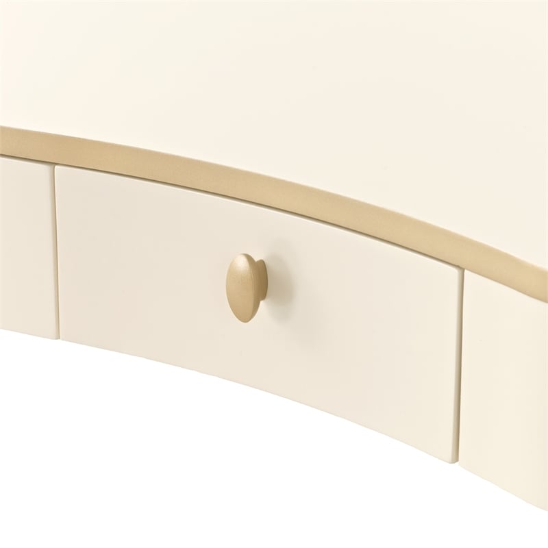 La Terrazza Vanity Desk with Drawers - Creamy Pearl