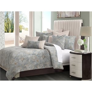 Debonair 10-Piece King Velvet Comforter Set - Misty Aqua