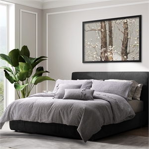 Grant 5-Piece King Linen Duvet Set - Charcoal