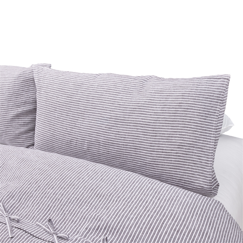 Grant 5-Piece Queen Linen Duvet Set - Charcoal