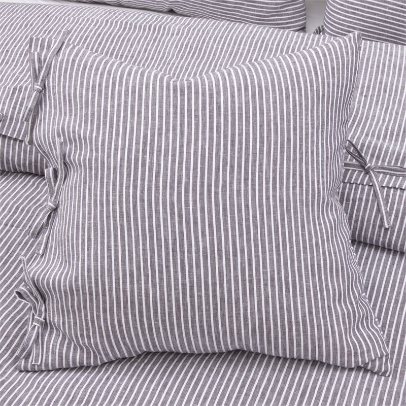 Grant 5-Piece Queen Linen Duvet Set - Charcoal