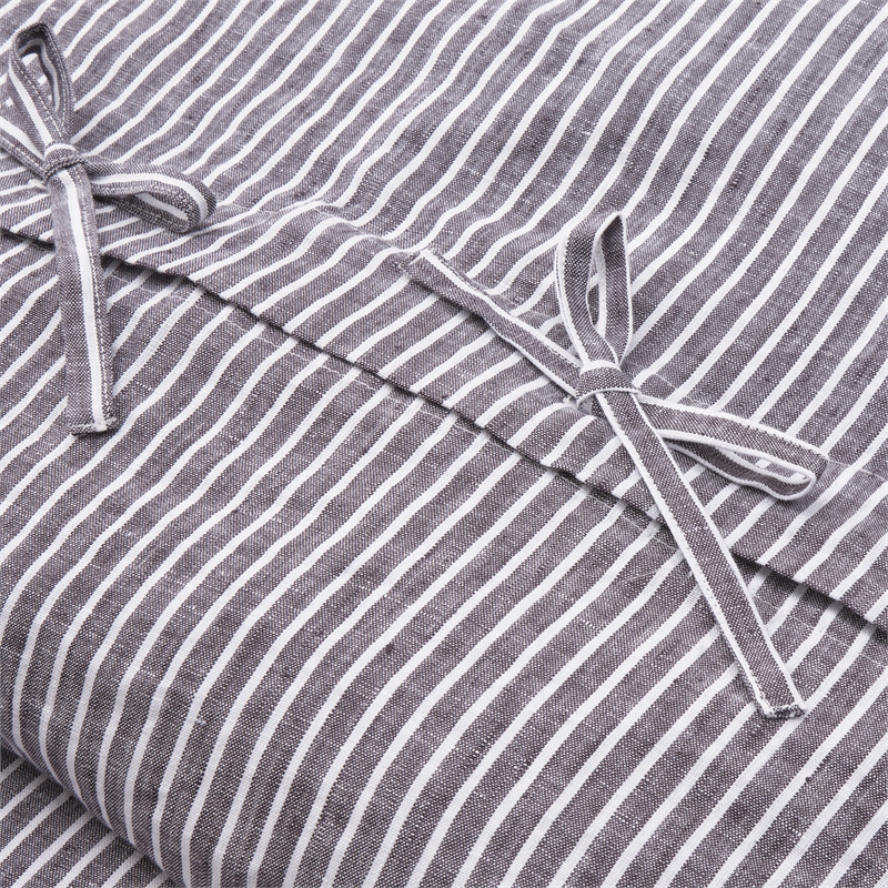 Grant 5-Piece Queen Linen Duvet Set - Charcoal