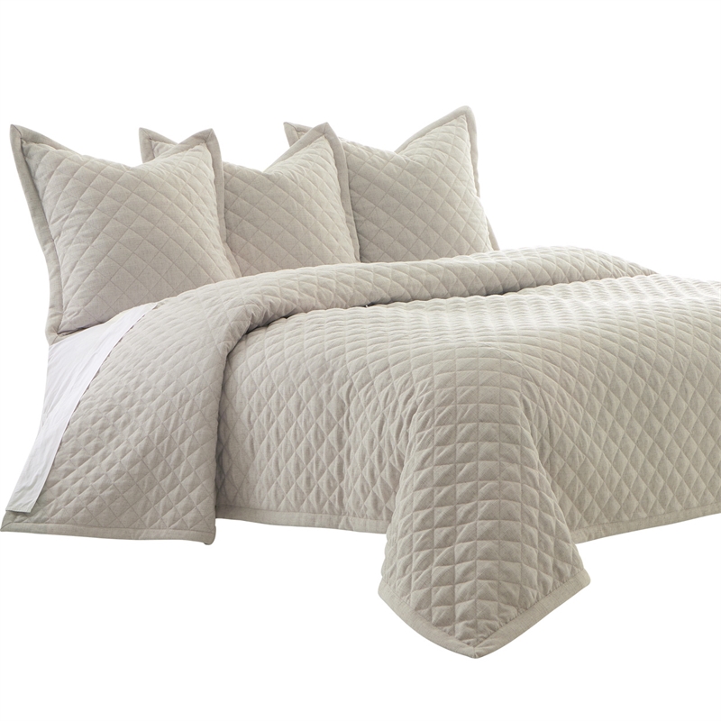Aragoza 4-Piece King Quilt Set - Cream