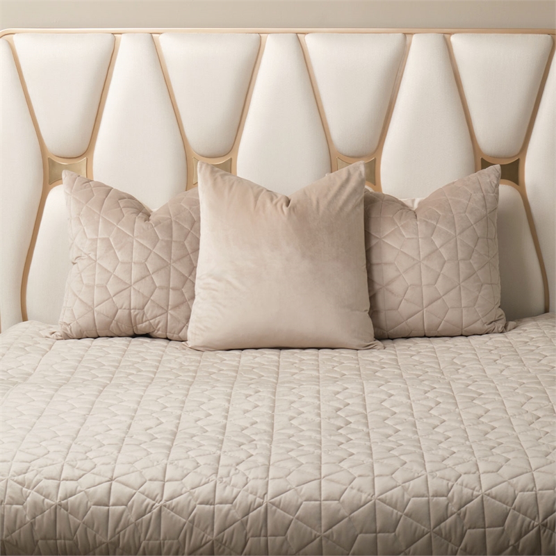 Cromwell 4-Piece King Velvet Quilt Set - Mushroom