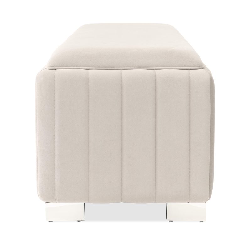 Amaryllis Velvet Accent Bench - Taupe